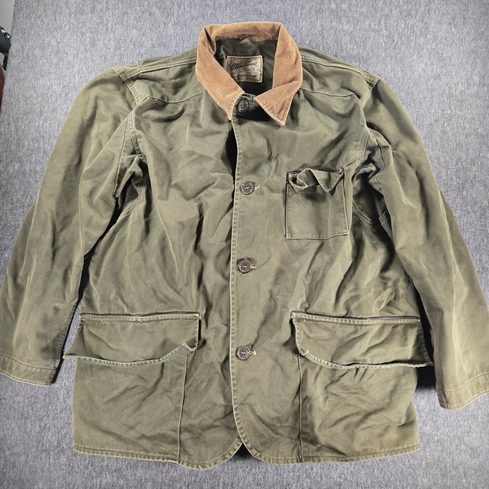 Vintage 40s 50s Duxbak Montana Cloth Zelan Gab Hunting Jacket Sz L Olive Green